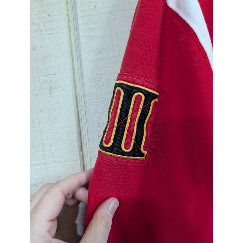 Polo Ralph Lauren Italia Rugby Shirt Red Big Pony Long Sleeve Custom Fit Large